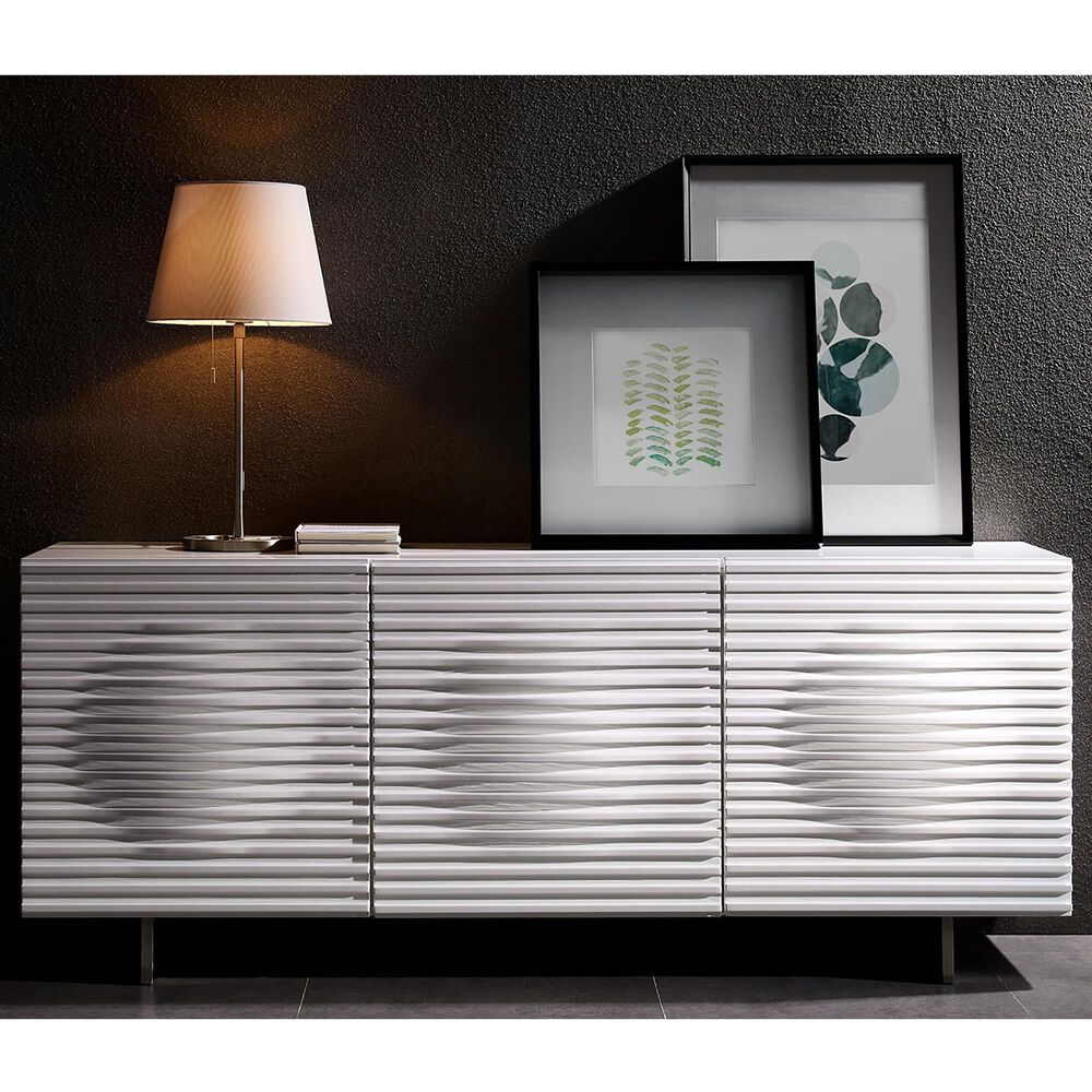 Casablanca Moon Buffet Server in White Lacquer, , large