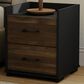 HOMLUX 2-Drawer Modern Nightstand in Columbia Walnut and Black, , large