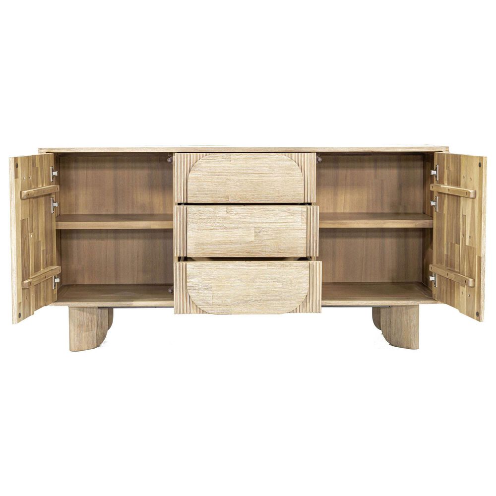 LH Imports Haru 3-Drawer Sideboard without Hutch in Sand Wash, , large