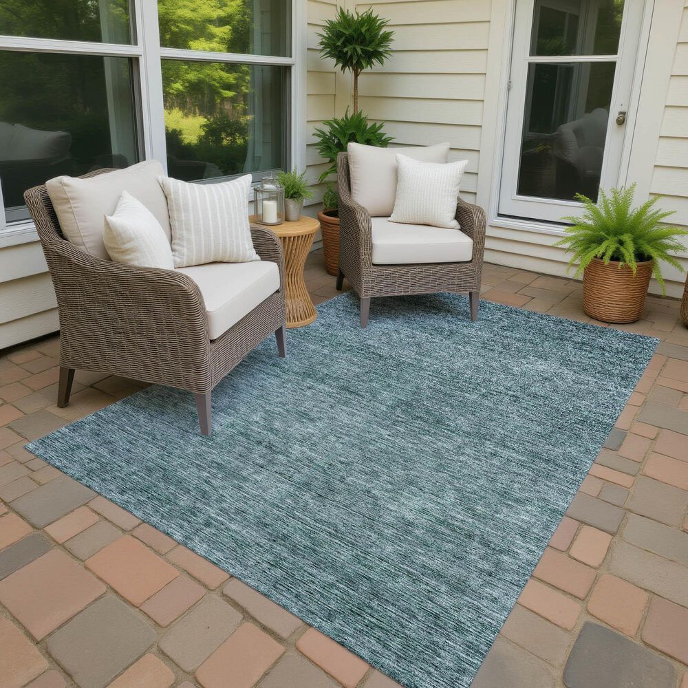 Dalyn Rug Company Soft Essentials Solid Teal 5' x 7'6" Indoor/Outdoor Area Rug, , large