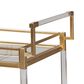 Baxton Studio Savannah 2-Tier Wine Cart in Gold and Clear, , large