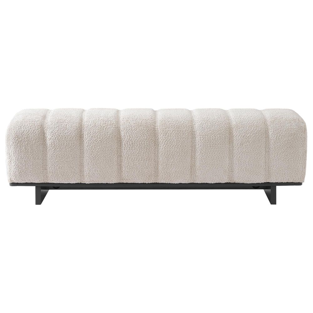 Hearth and Haven 64" Upholstered Dining Bench with Tufted Design in Beige, , large