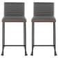 Lumisource Mason Mara Counter Stool with Grey Cushion in Black and Walnut (Set of 2), , large
