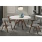 Blue River Venus and Rowan 5-Piece Dining Set with Gray Cushion in Walnut and White, , large