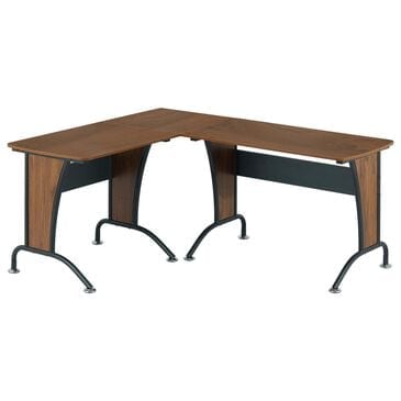 Rta Products Llc Deluxe L-Shaped Desk in Mahogany and Grey, , large