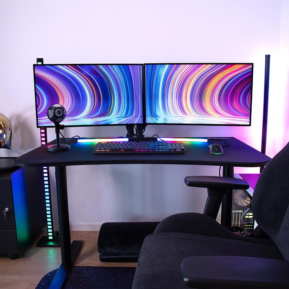 Arozzi Arena Small Gaming Desk in Pure Black, , large