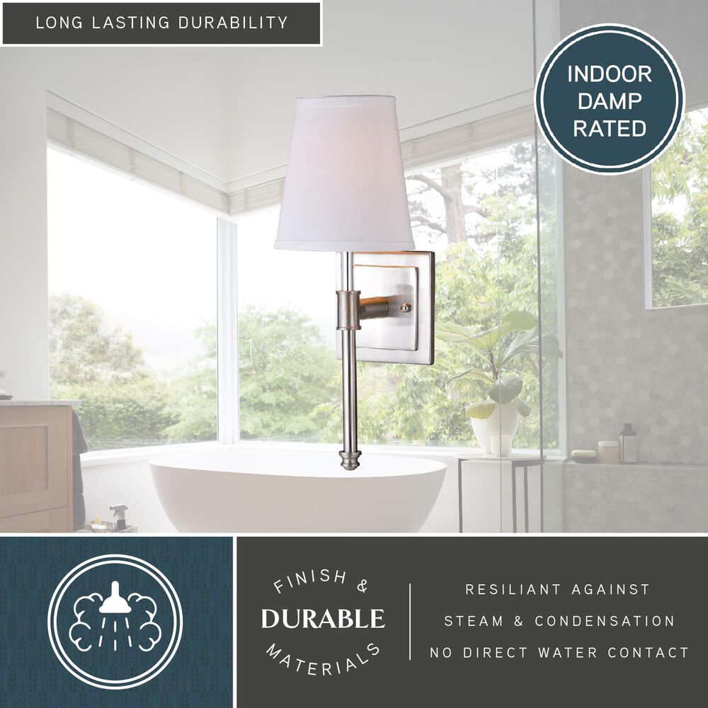 Vaxcel Ritz 1-Light Bathroom Vanity in Satin Nickel, , large
