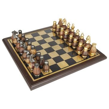 Maple and Jade 4" x 16" Chess Game Set in Black, Gold, Natural and Gunmetal, , large