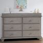 Oxford Baby Kenilworth 6 Drawer Dresser and Changing Topper in Stone Wash, , large