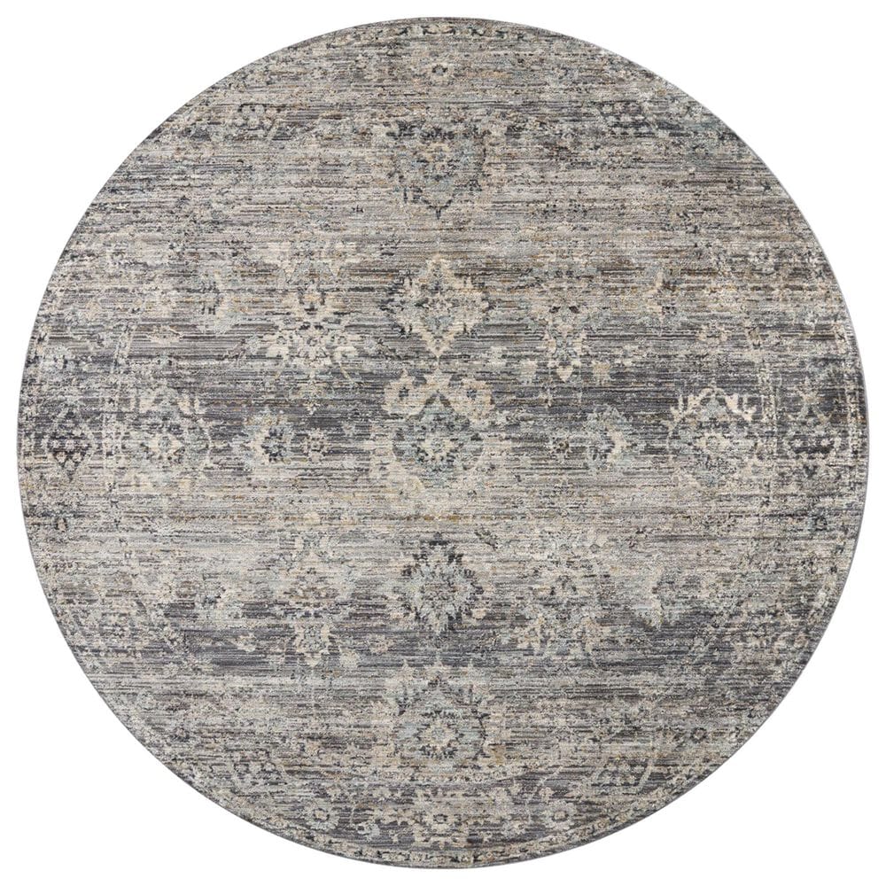 Loloi Katherine 5"3" Round Graphite and Jade Area Rug, , large