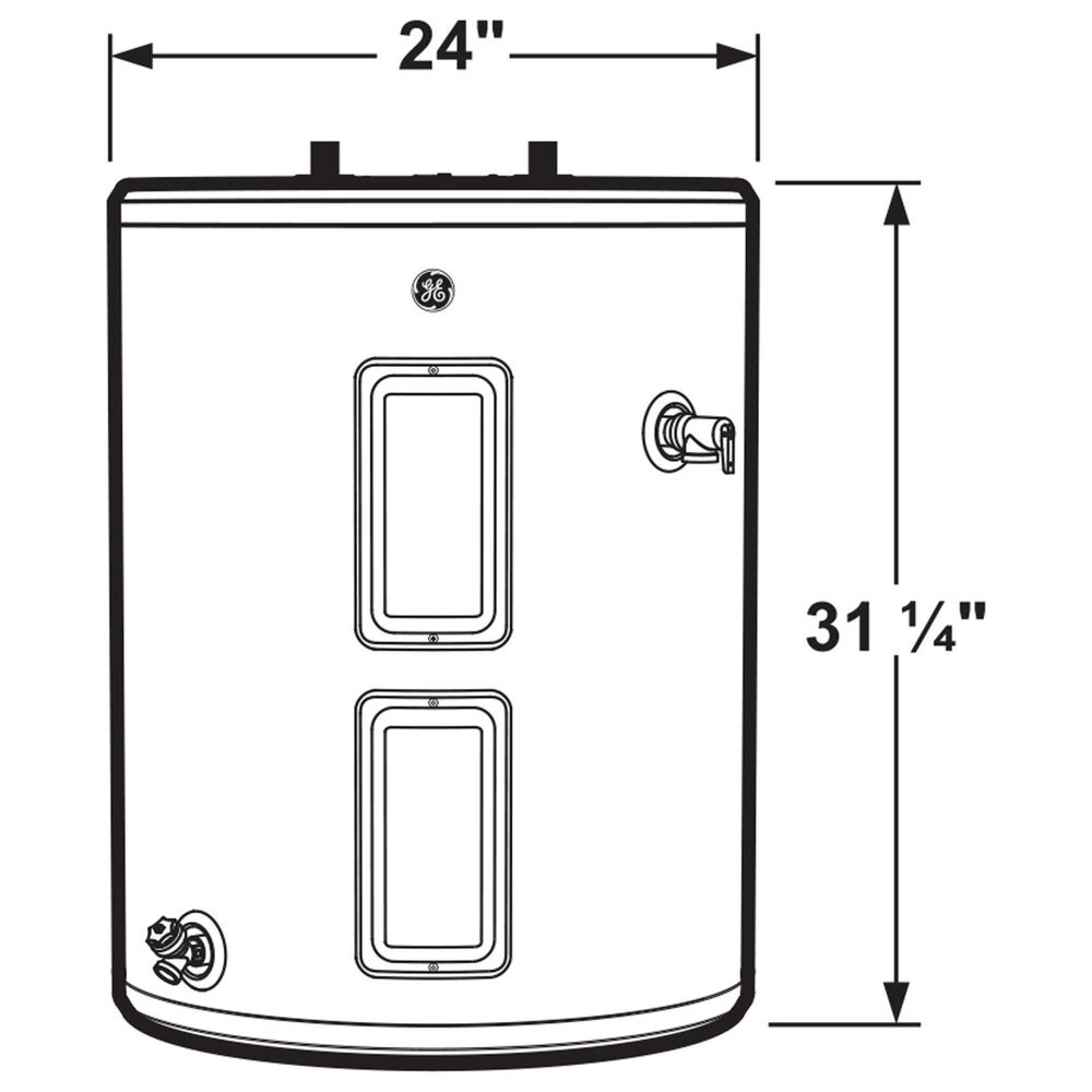 GE Appliances 26-Gallon Top Port Lowboy Electric Water Heater in Gray, , large