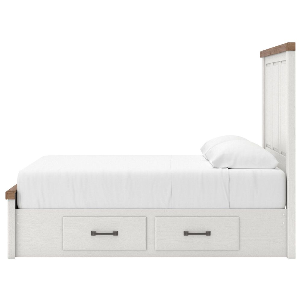 Ashley Savonport Queen Storage Panel Bed in White and Brown, , large