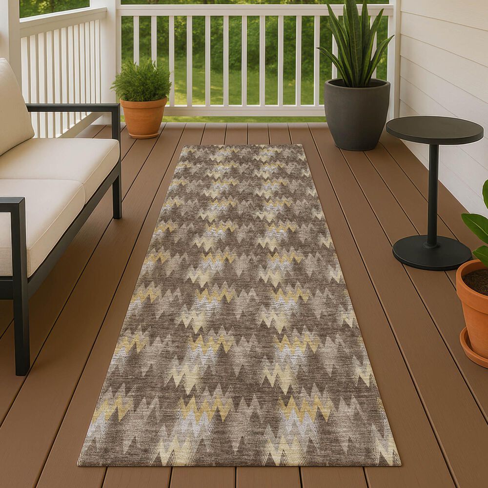 Dalyn Rug Company Soft Essentials Chevron Chocolate 2'3" x 7'6" Runner, , large