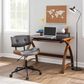 Lumisource Lombardi Desk Chair with Grey Cushion in Walnut and Black, , large