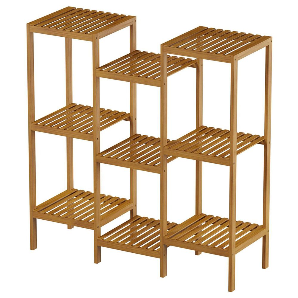 Timberlake Pure Garden 9-Shelf Plant Stand in Natural Wood, , large