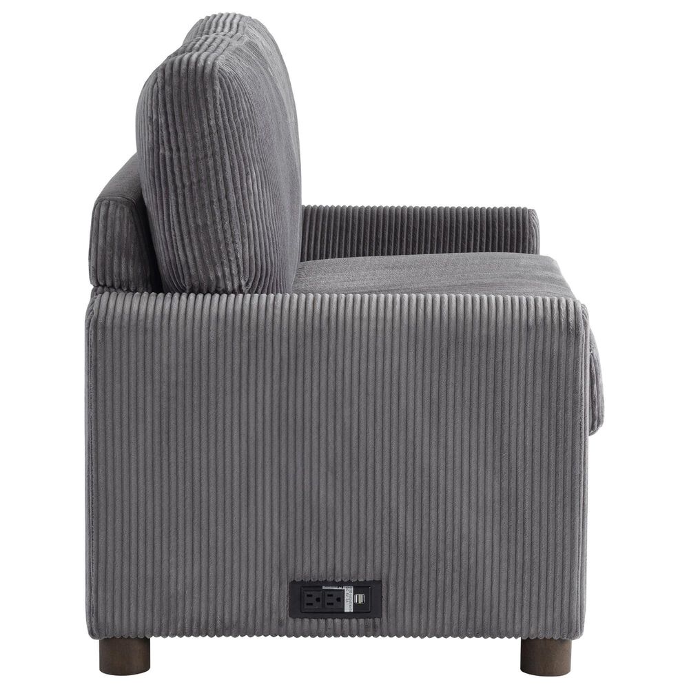 Lifestyle Solutions Drew Twin Loveseat Sleeper with Gray Cushion in Brown, , large