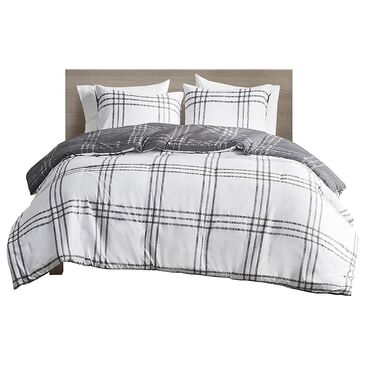 Hampton Park Pike 3-Piece Full/Queen Reversible Duvet Set in White and Gray, , large