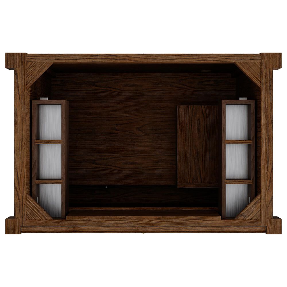 James Martin Kinnsden 36" Single Bathroom Vanity in Sable Oak with 3 cm Siberian Silestone Top and Rectangular Sink, , large
