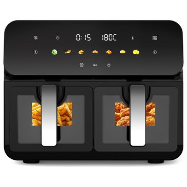 HOMLUX 10 Qt Dual Air Fryer with Easy-View Window in Black, , large