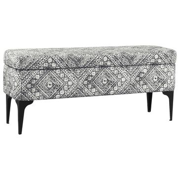 Kinfine Large Modern Storage Bench in Black and White, , large