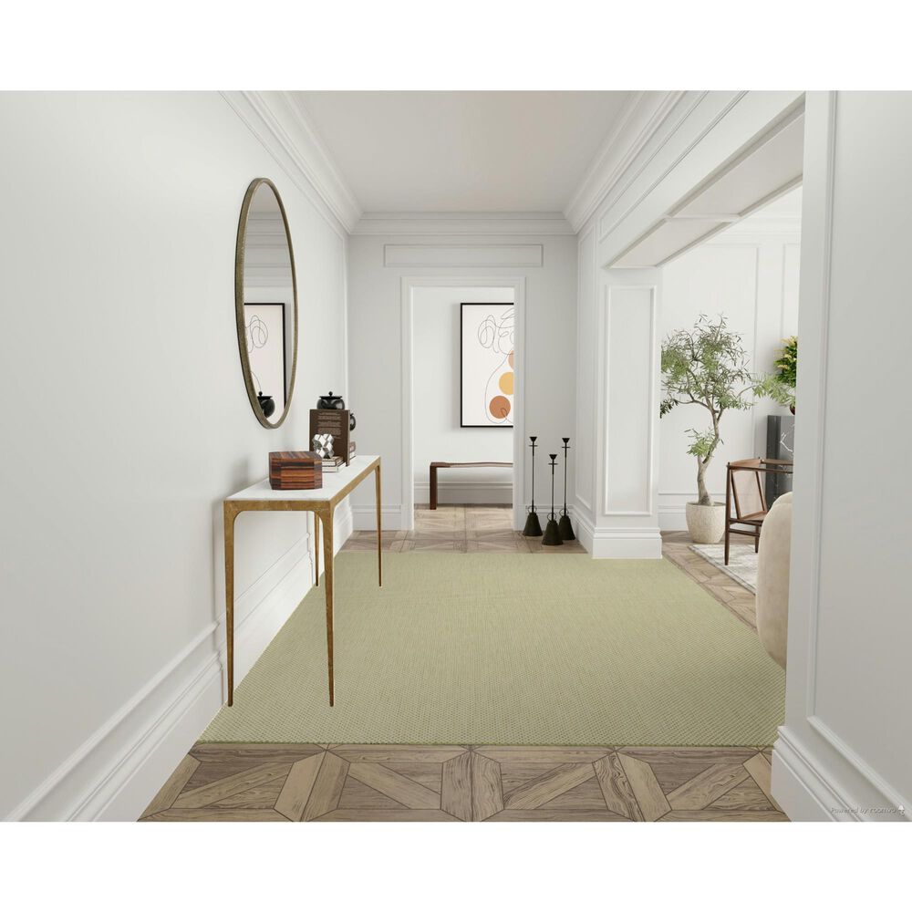 Nourison Courtyard Ivory and Green 8&#39; x 10&#39; Indoor/Outdoor Area Rug, , large