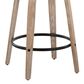 LumiSource Toriano Swivel Counter Stool with Cream Faux Leather Upholstery in Whitewashed and Black (Set of 2), , large