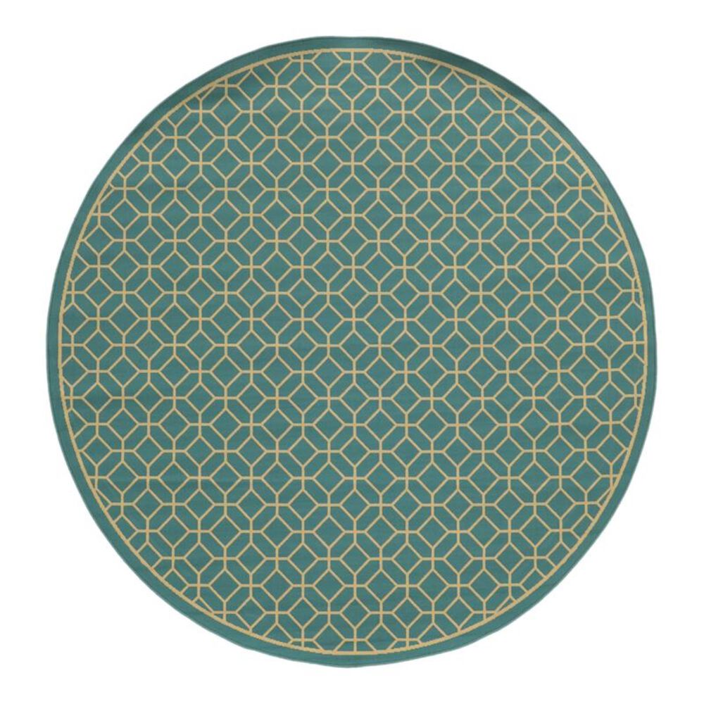 Oriental Weavers Riviera 4771E 7"10" Round Blue Area Rug, , large