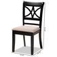 Baxton Studio Clarke Side Chair with Sand Cushion in Espresso Brown (Set of 4), , large