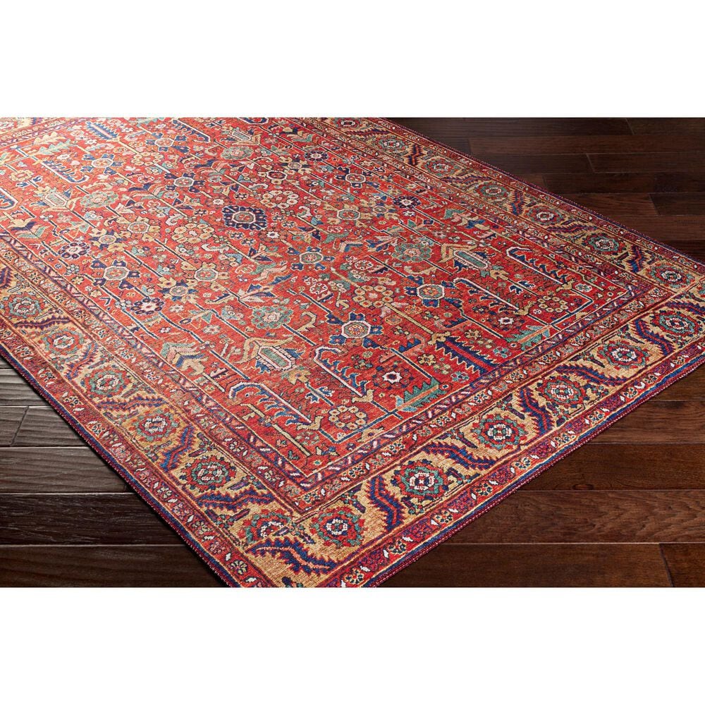 Surya Iris Burnt Orange, Dark Blue, Yellow, Light Pink, Oatmeal and Olive 7&#39;6&quot; x 9&#39;6&quot; Area Rug, , large