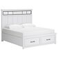 Ashley Ashbryn King Storage Bed and Two Nightstands in White and Oak, , large