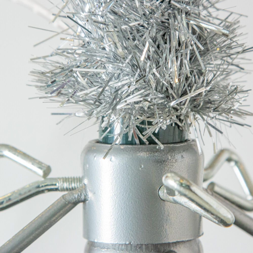 The Gerson Company 4&#39; Pre-Lit Tuscany Tinsel Christmas Tree in Silver, , large