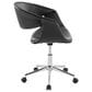 LumiSource Curvo Swivel Task Chair with Black Faux Leather Cushion in Chrome, , large