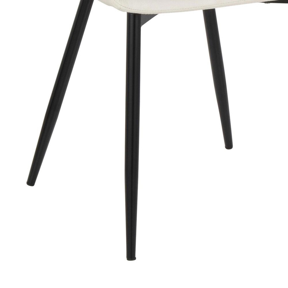 LumiSource Margarite Contemporary Dining/accent Chair in Black Metal and Cream Faux Leather by LumiSource - Set of 2, , large