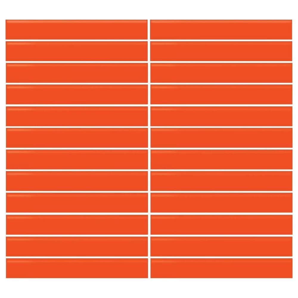 Dal-Tile Color Wheel Orange Burst 12"" X 10"" Ceramic Mosaic Sheet, , large