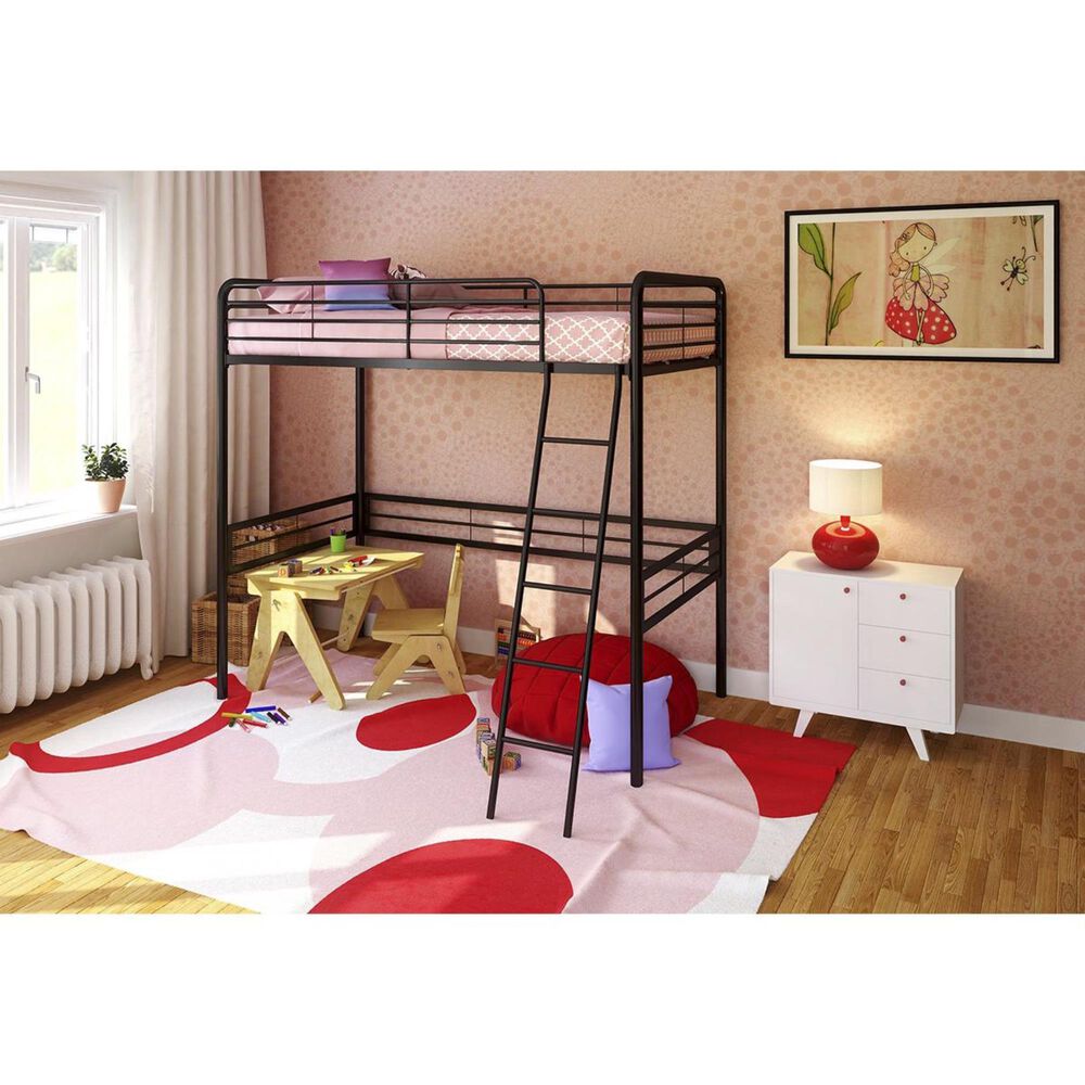 DHP DHP Twin Loft Bed in Black, , large
