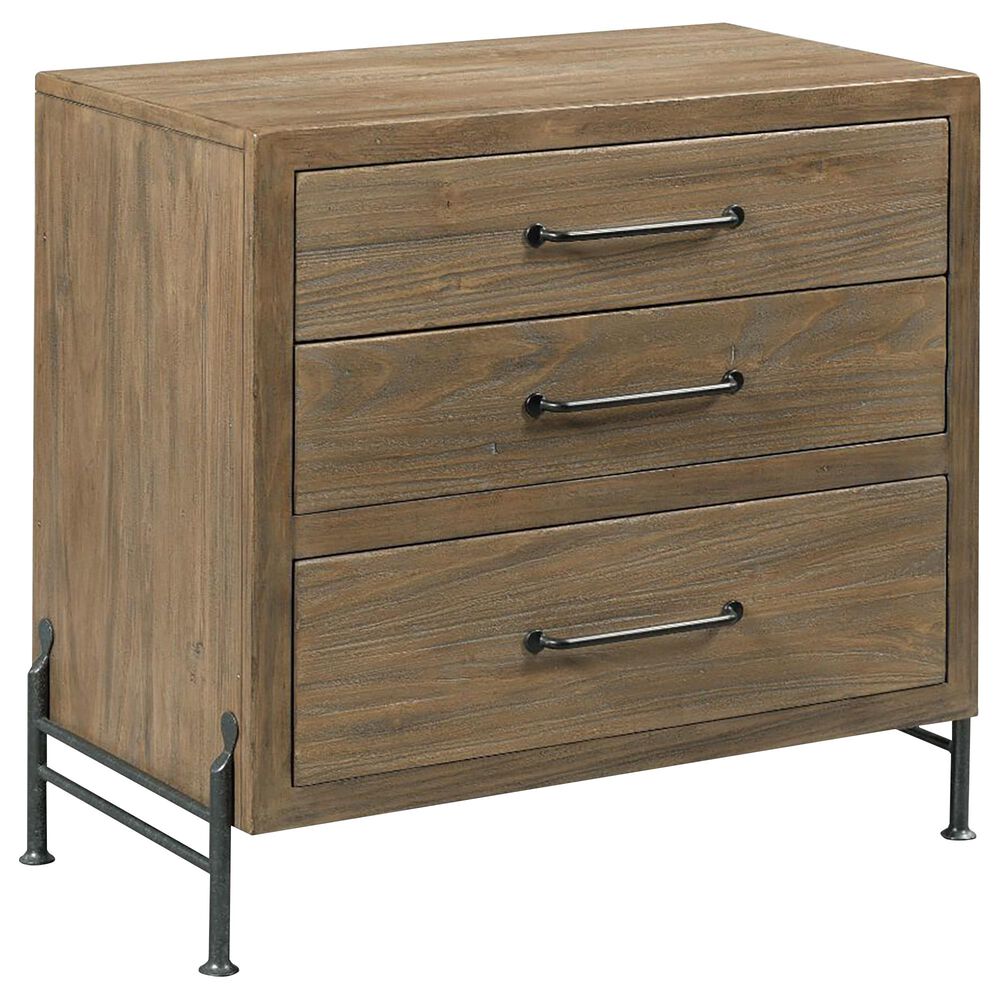 Kincaid Modern Forge Smithville 3 Drawer Nightstand in Sandy Brown Poplar, , large