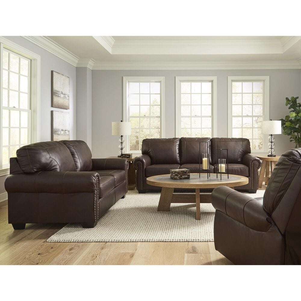 Ashley Colleton 3-Piece Stationary Living Room Set with Rocker Recliner in Dark Brown, , large
