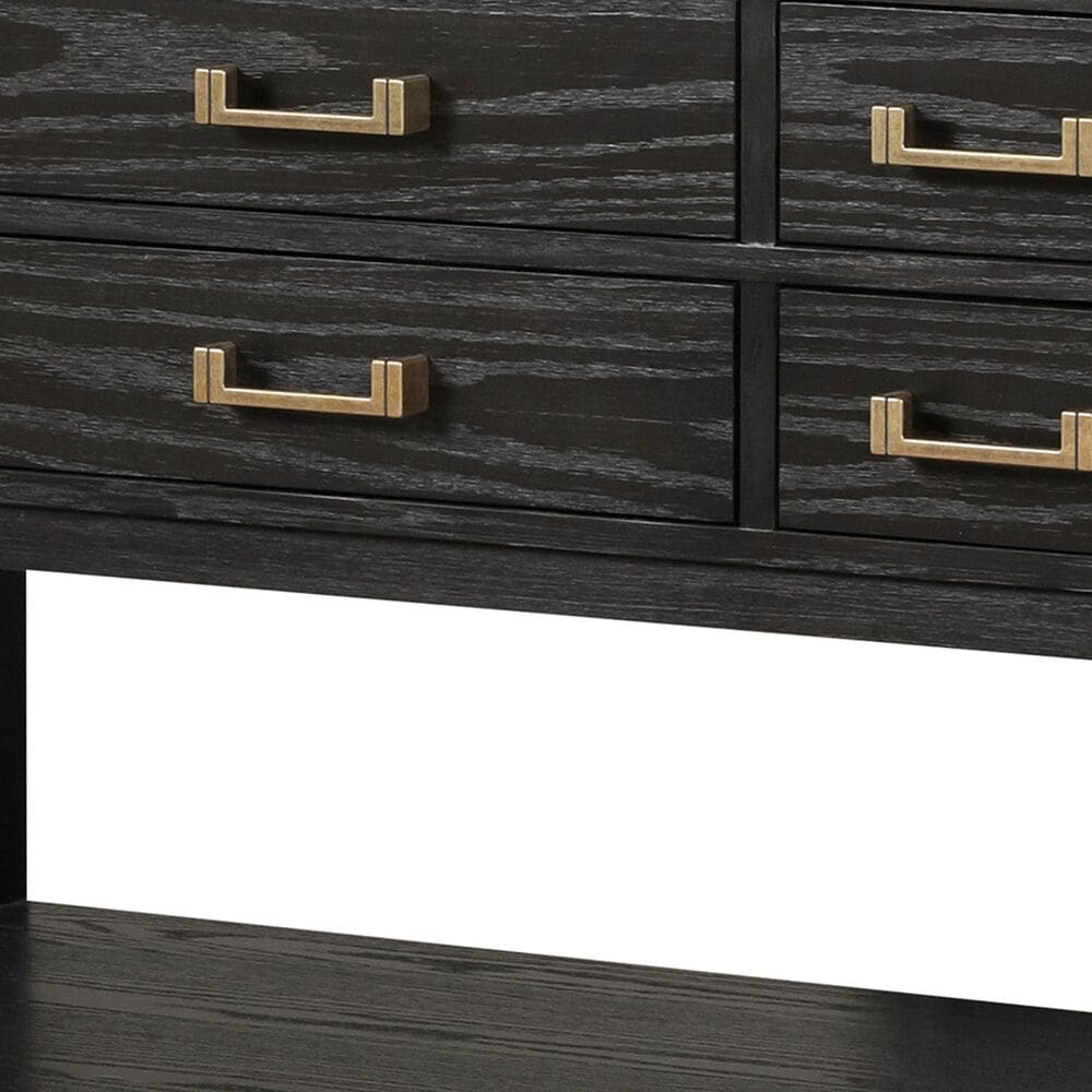 Lexora Home Norwalk 48&quot; Single Bathroom Vanity in Black Oak with White Quartz Top and Rectangular Sink, , large