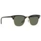 Rayban Glasses Clubmaster Classic Sunglasses with G-15 Green Lenses in Polished Black and Gold, , large