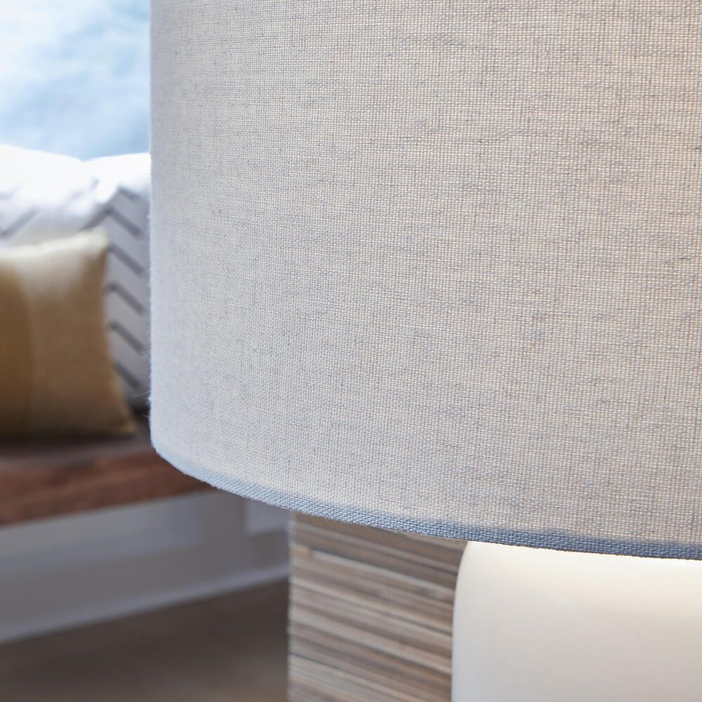 Ashley Lemrich Table Lamp in White and Teal, , large