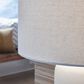 Ashley Lemrich Table Lamp in White and Teal, , large