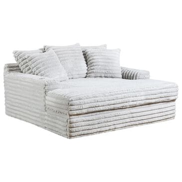 Maple + Main Oversized Chaise Lounge with USB Charging Ports and 2-Cupholder in Julia Fog, , large