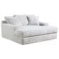 Maple + Main Oversized Chaise Lounge with USB Charging Ports and 2-Cupholder in Julia Fog, , large