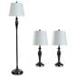 Flair Industries 3-Piece Floor and Table Lamp Set in Blacked Nickel, , large