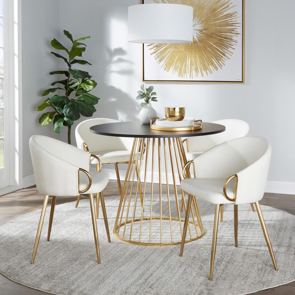 LumiSource Canary Dining Table in Gold and Black - Table Only, , large