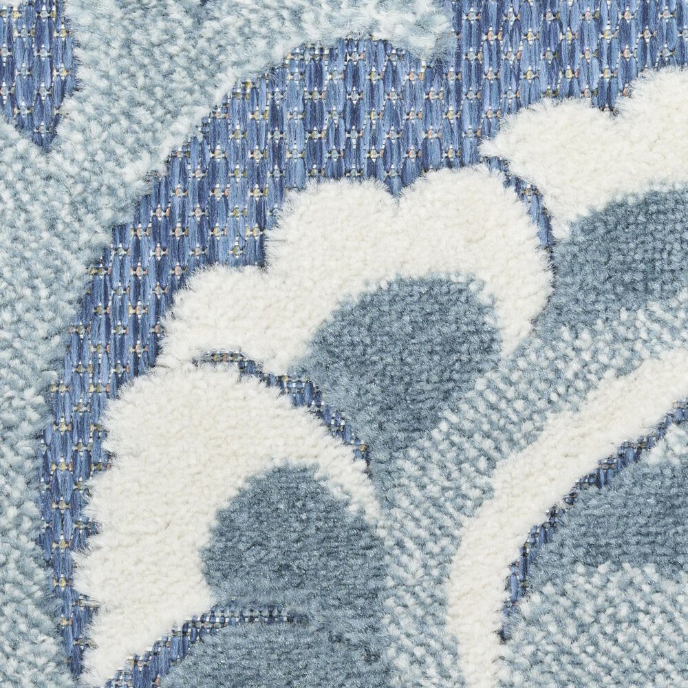 Nourison Aloha ALH17 Blue 7'10" x 10'6" Indoor/Outdoor Area Rug, , large