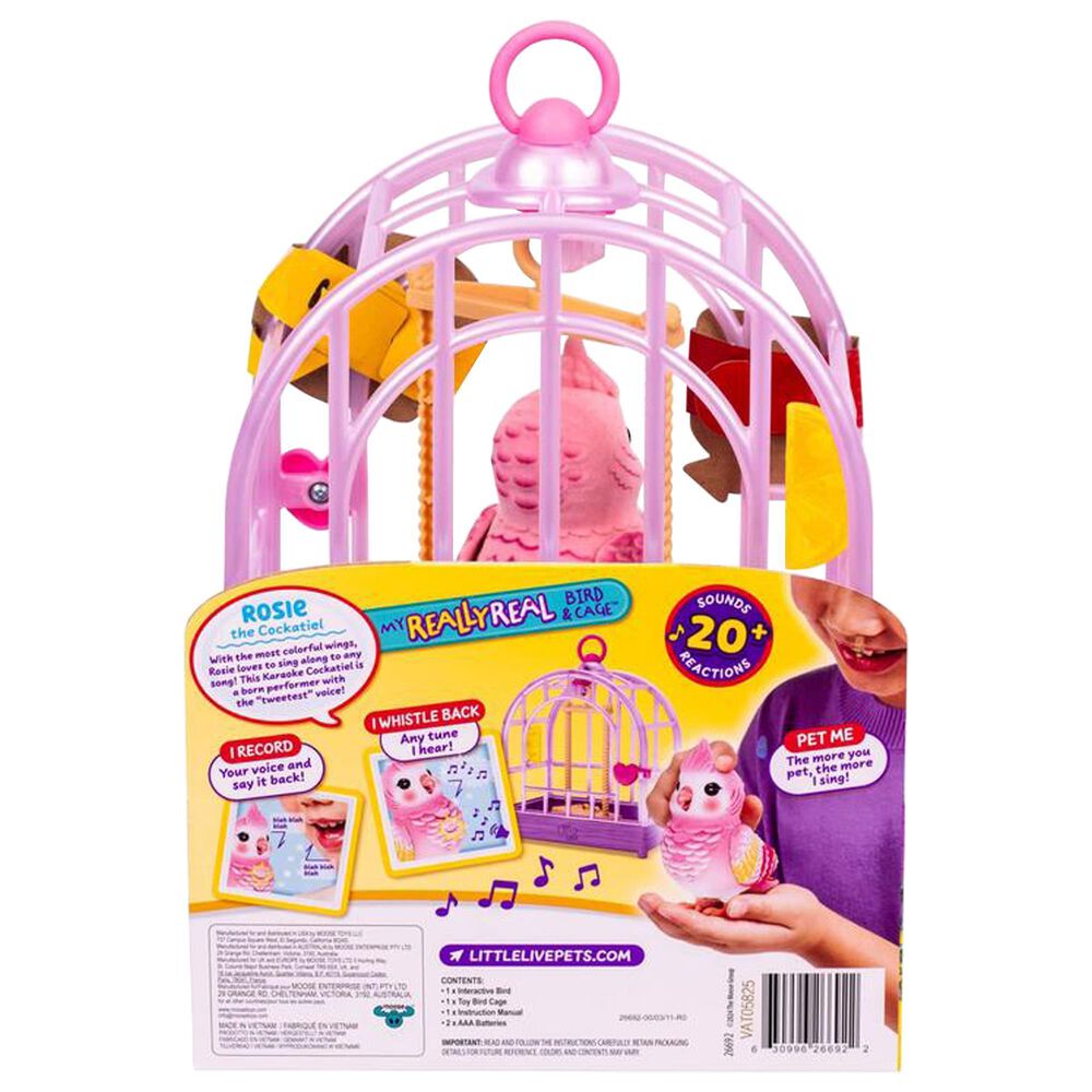 Little Live Pets My Really Real Talking Bird Toy and Cage - Rosie the Cockatiel in Multicolor, , large