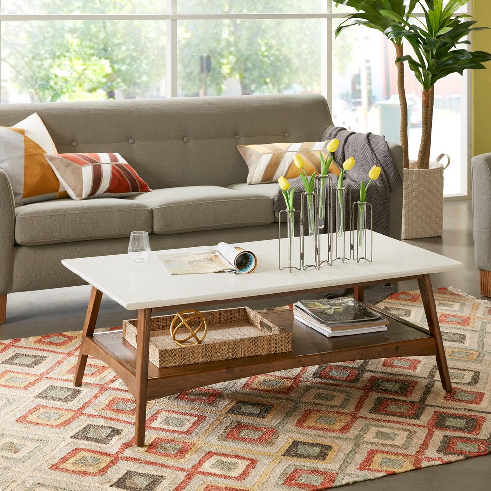 Hampton Park Parker Coffee Table in Off-White/Pecan, , large