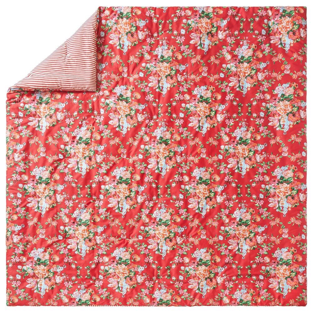 Peking Handicraft Garden Society 3-Piece Full/Queen Comforter Set in Red, , large