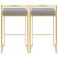 Lumisource Fuji Stackable Counter Stool with Grey Faux Leather Cushion in Gold (Set of 2), , large